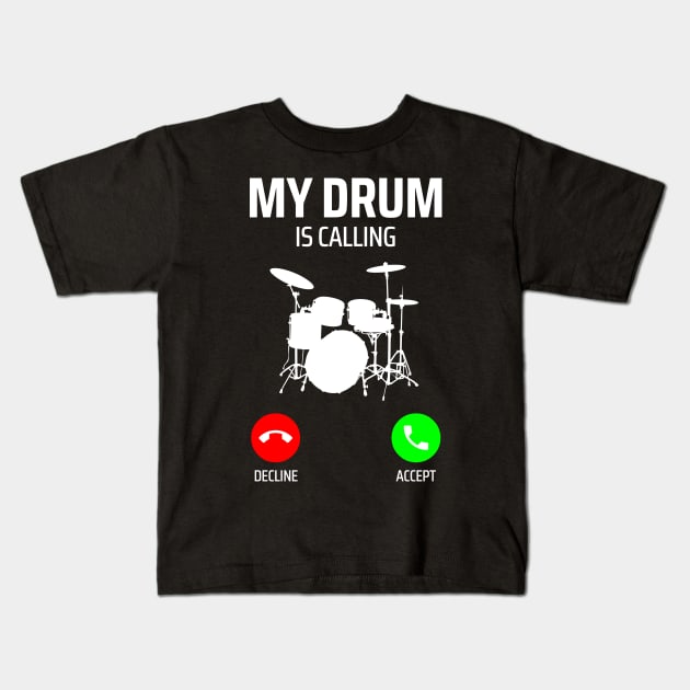 drums Kids T-Shirt by Mandala Project